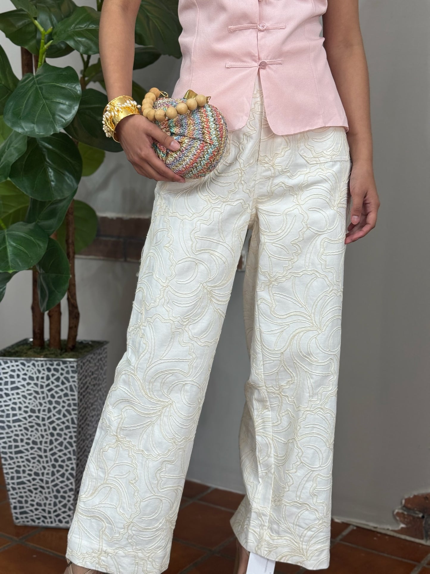 Pantalon blanco bolsos