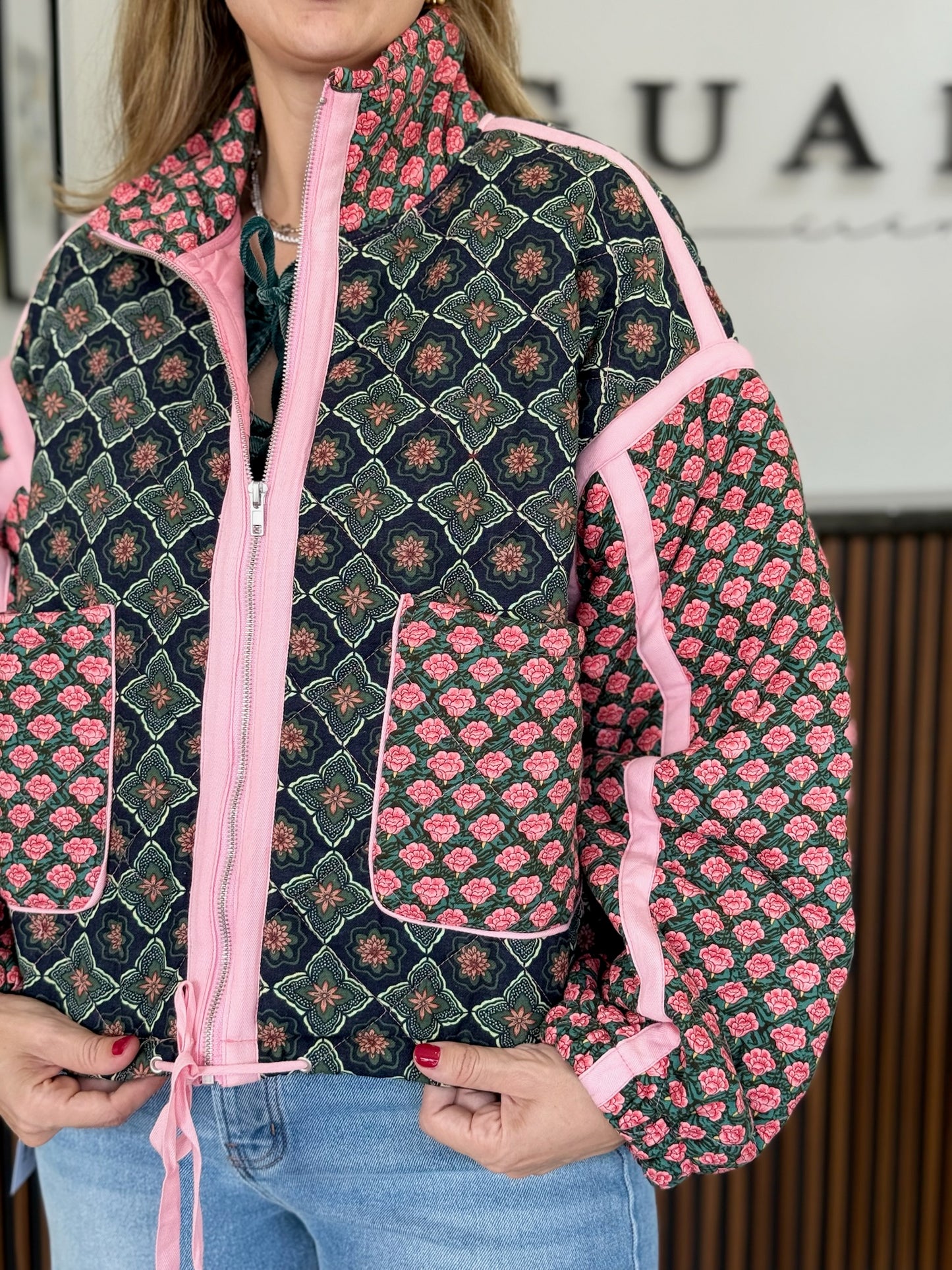 Chaqueta rose pattern pink