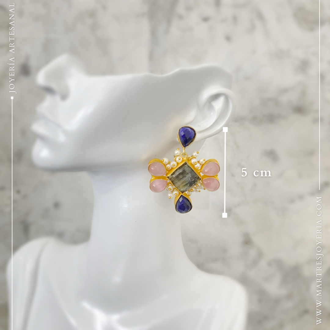 Aretes Piedras Naturales