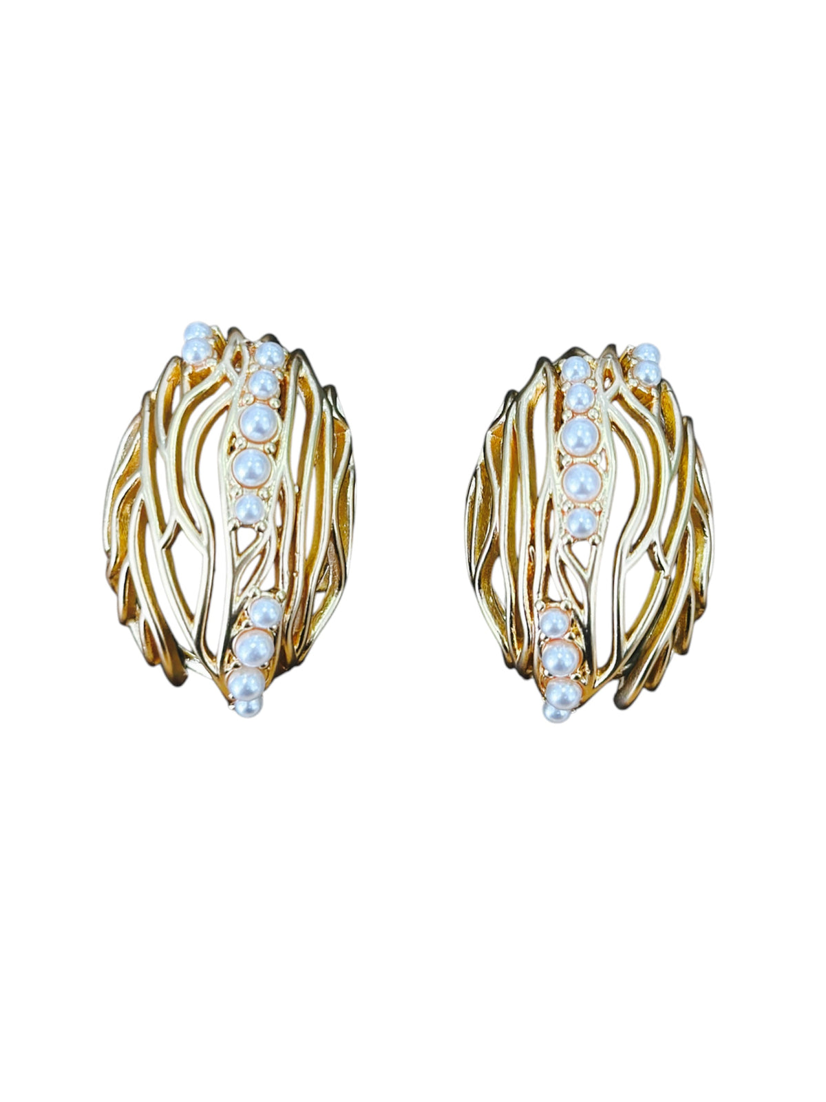 Aretes Golden Pearl Waves