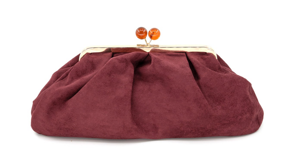 Bordeaux Suede Clutch