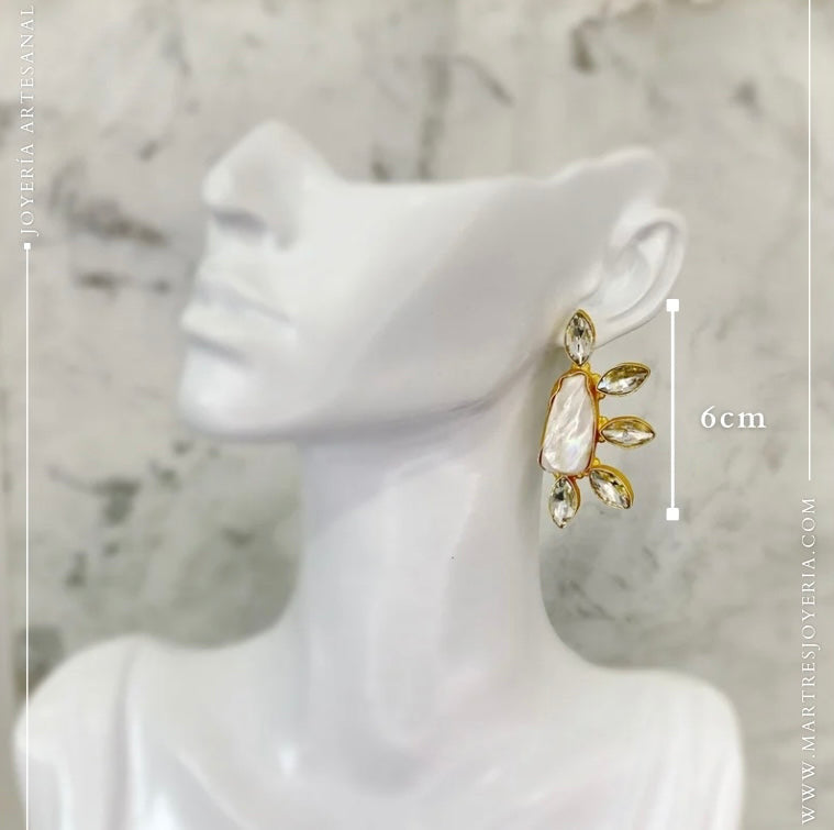 Aretes Crystal Leaf