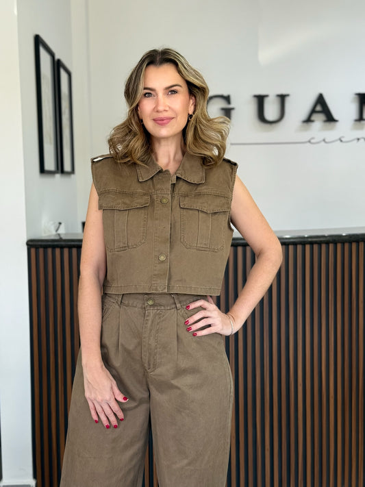 Set verde chaleco cargo