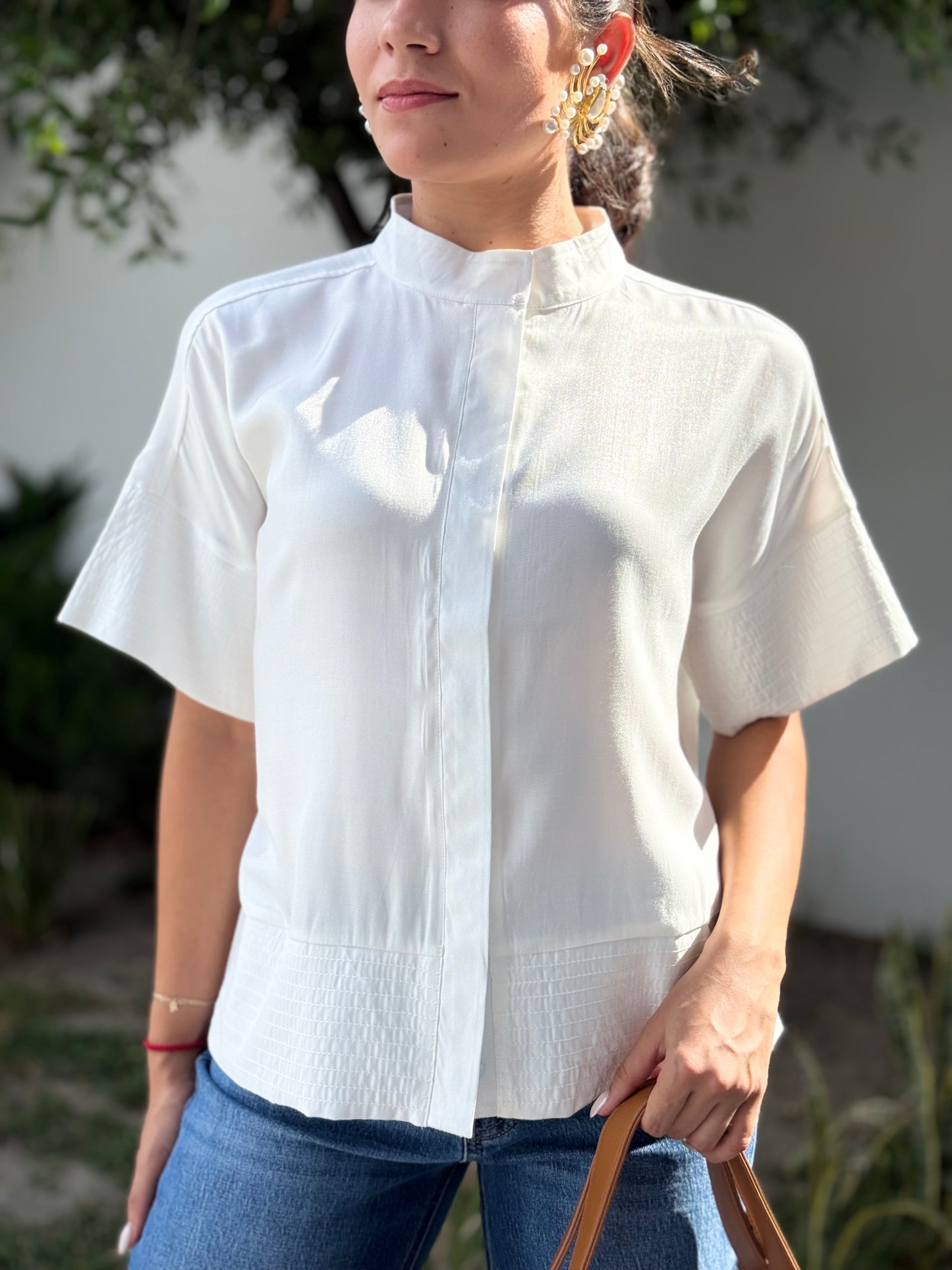 Blusa blanca costuras