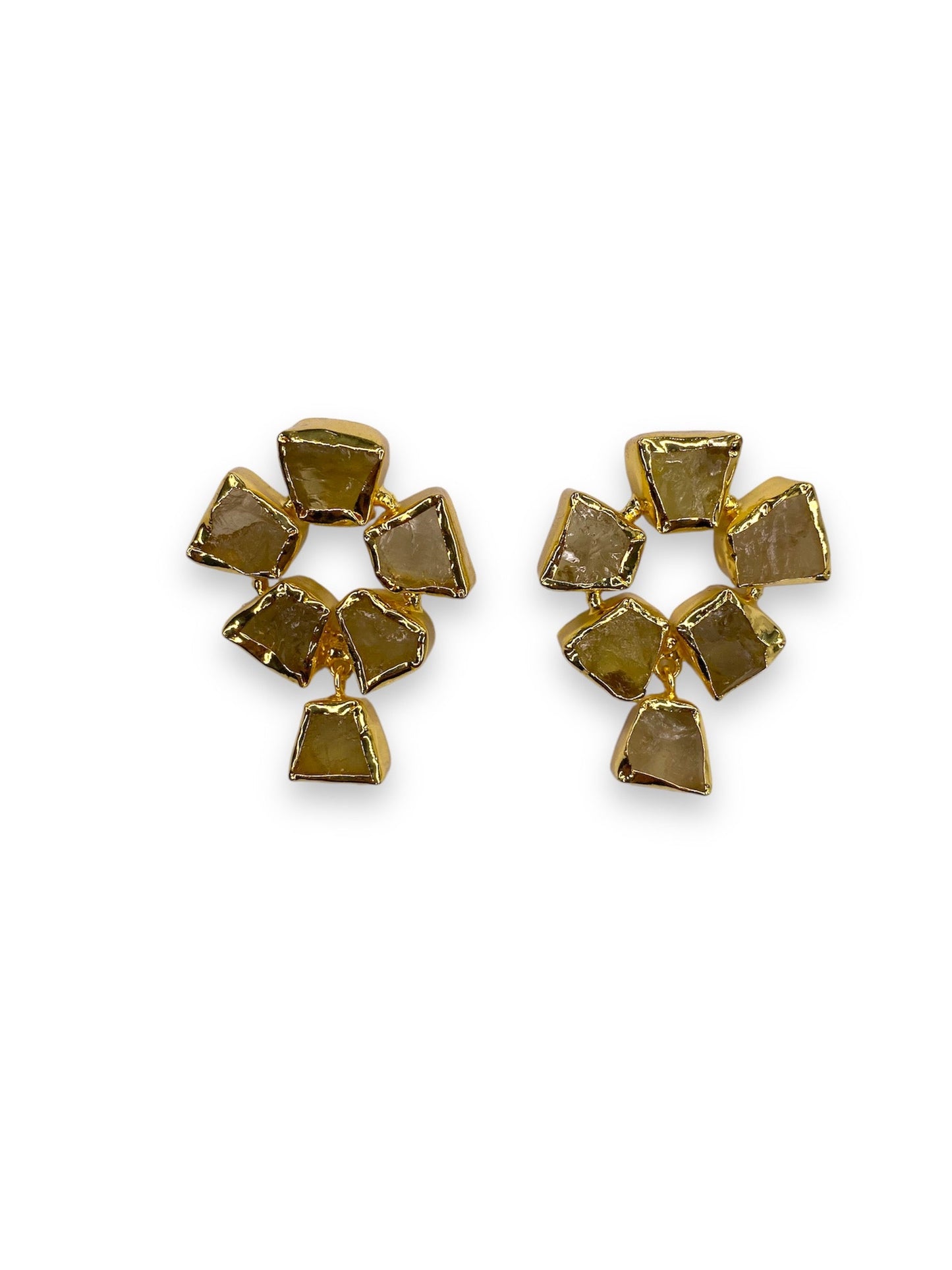 Aretes Geométricos de Piedras Naturales – Un Toque de Color y Estilo