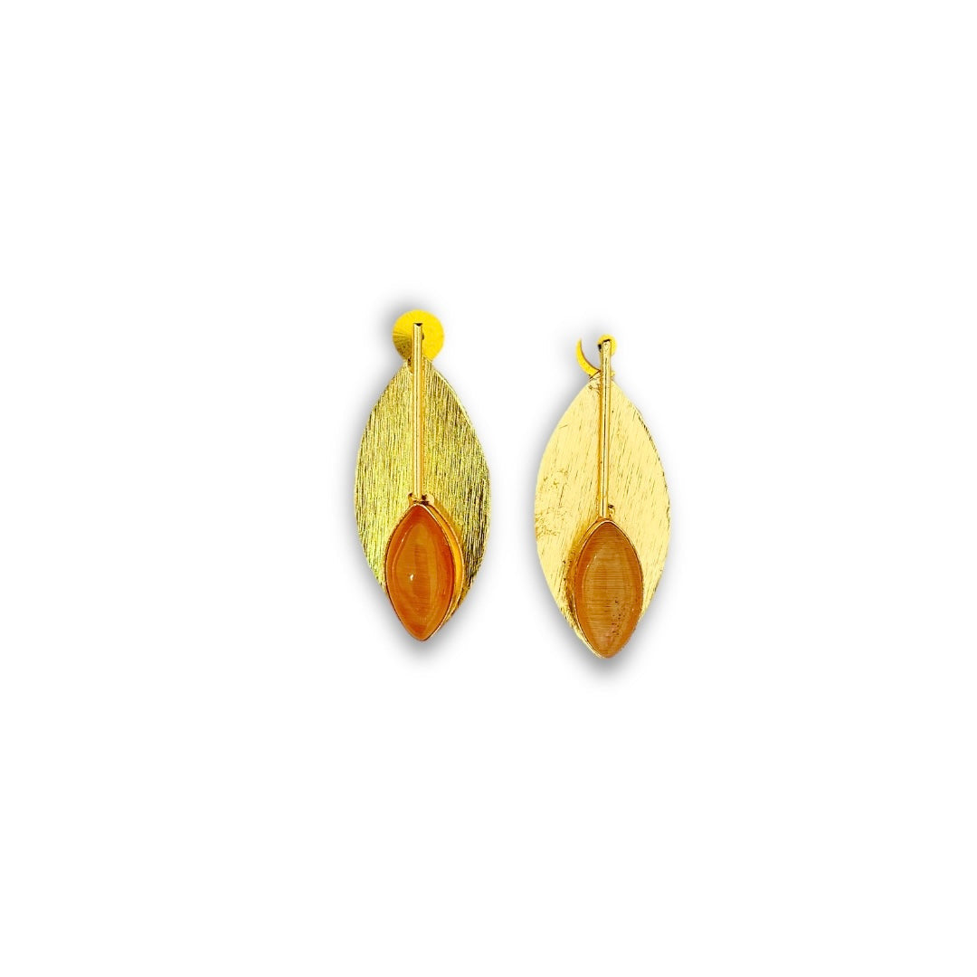 Aretes Hoja con Piedra