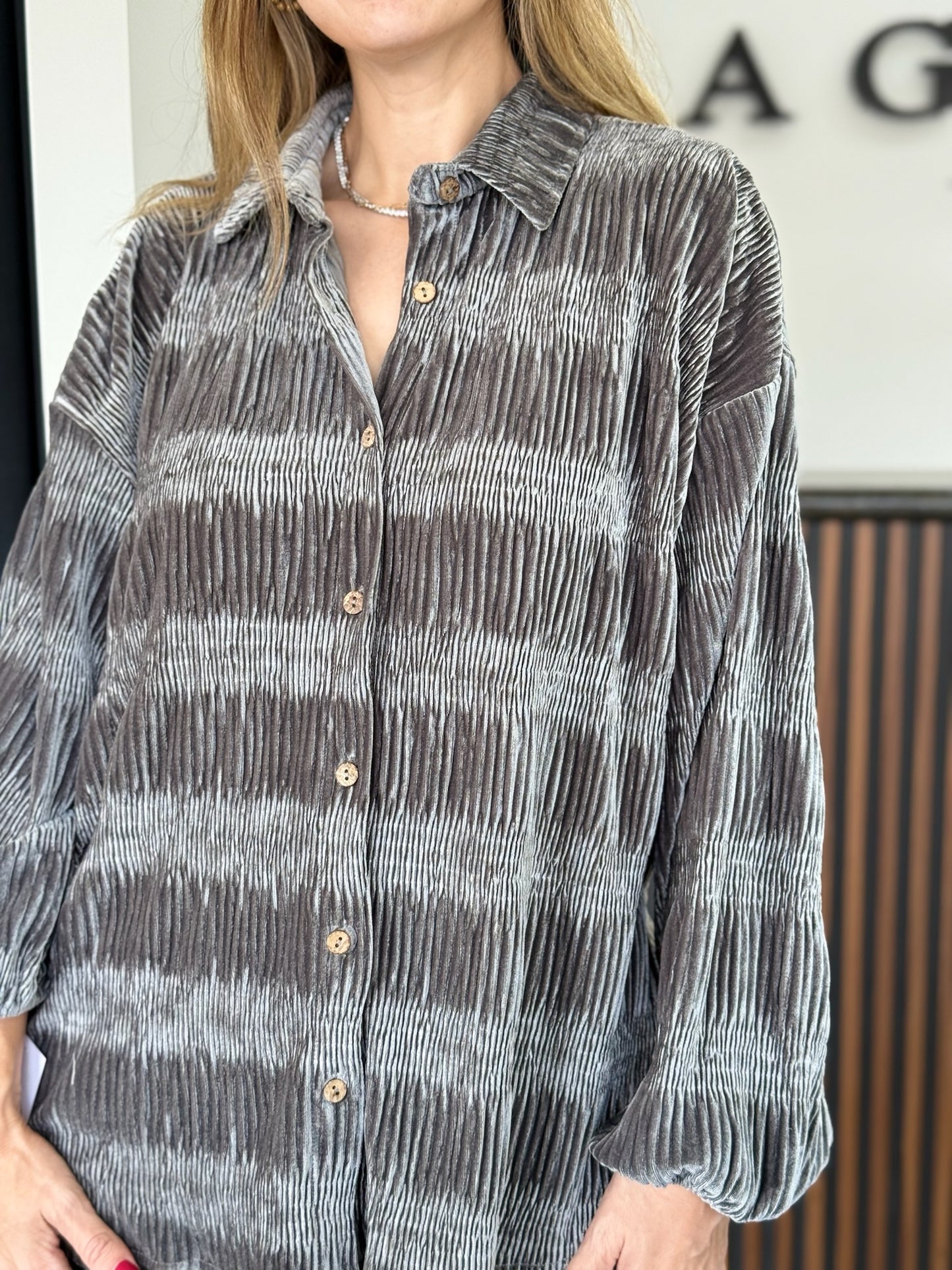 Blusa terciopelo fruncido