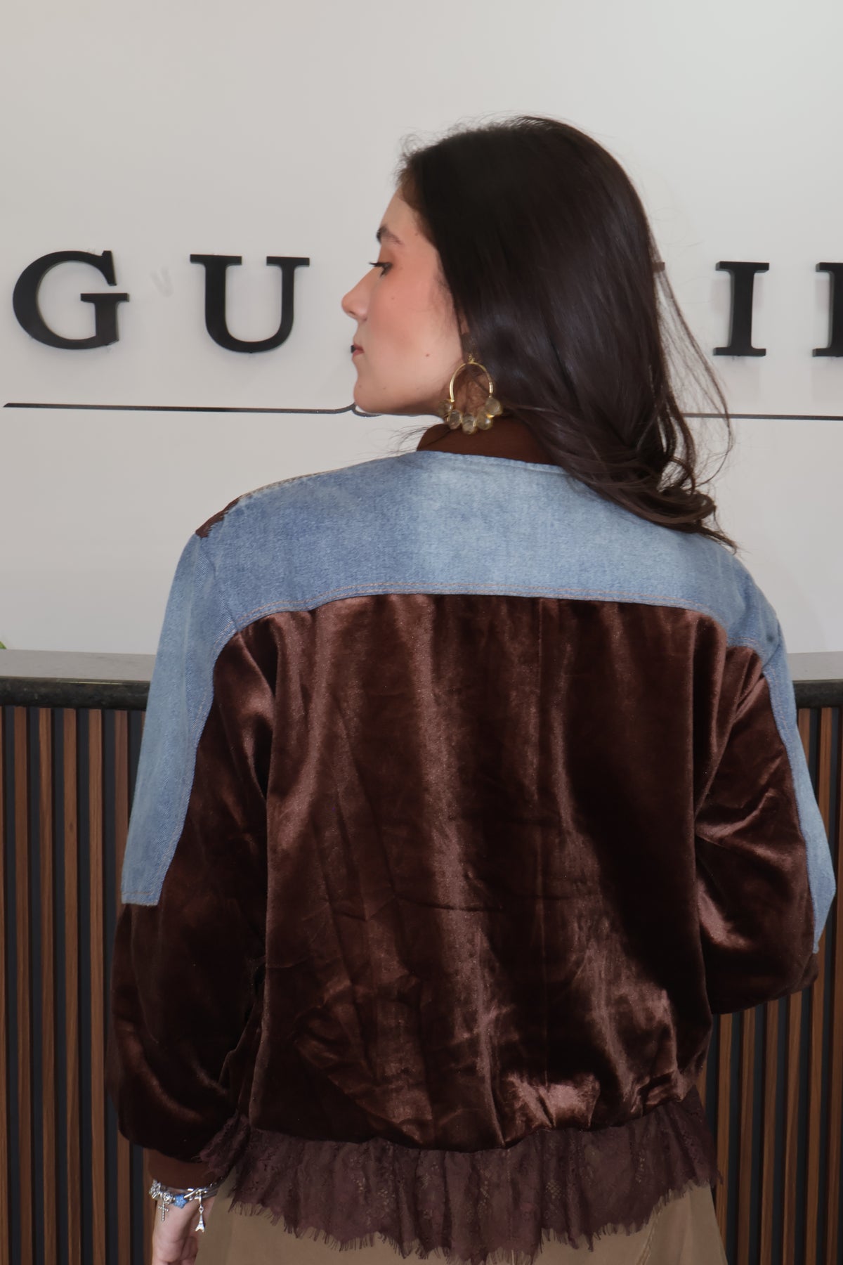 Jacket encaje brown
