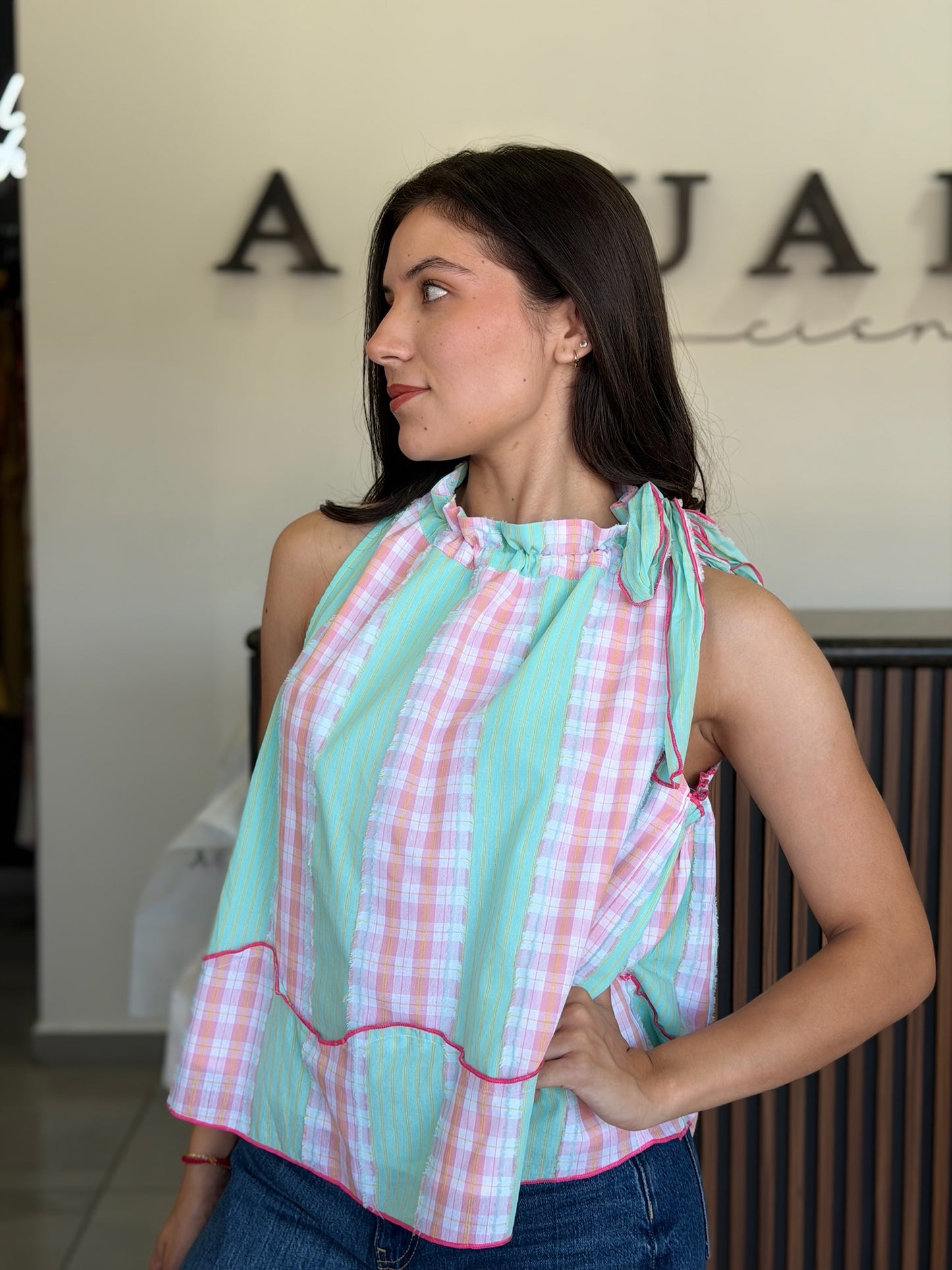 Top Pink/mint halter