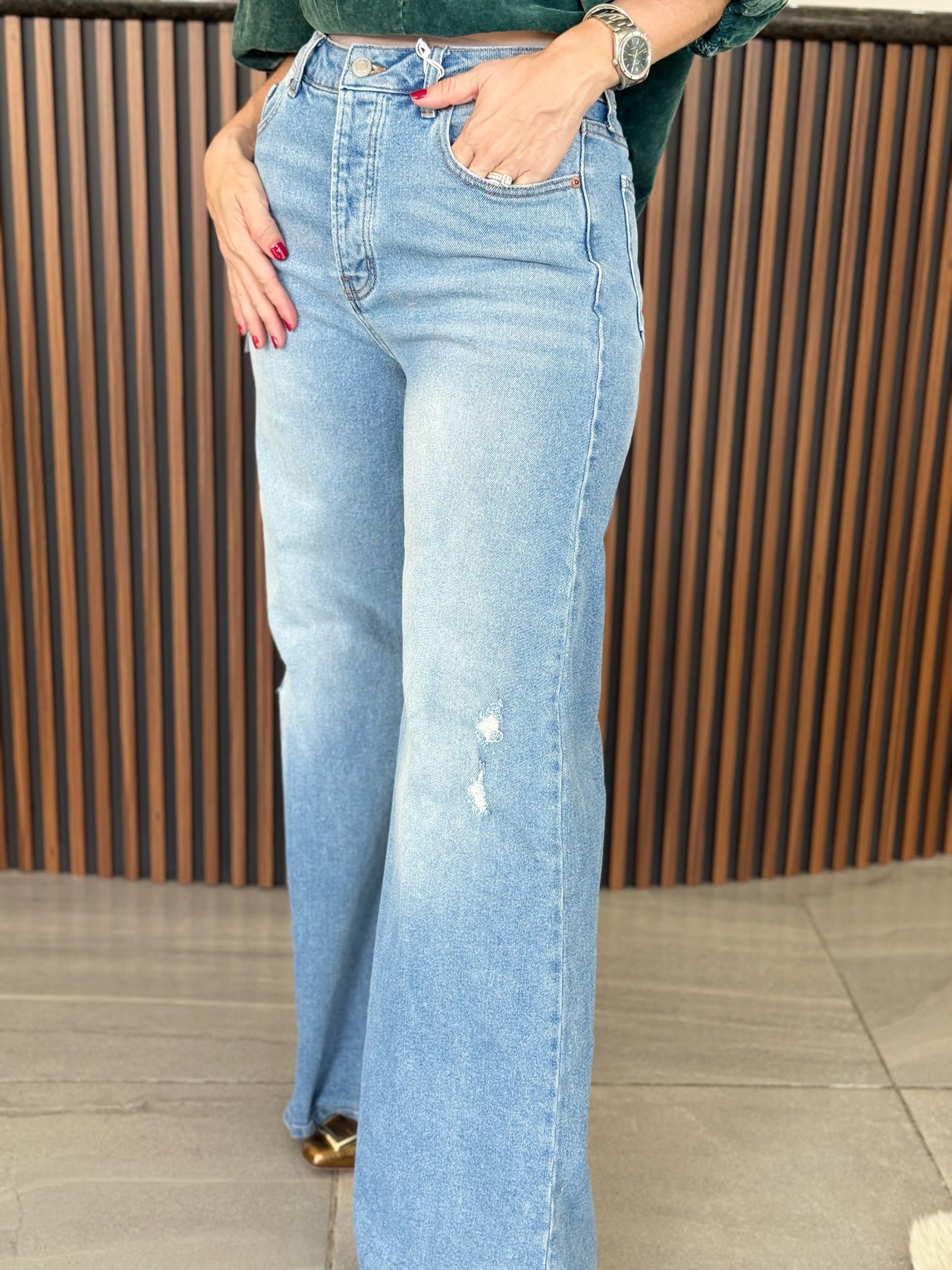 Pantalon wide leg