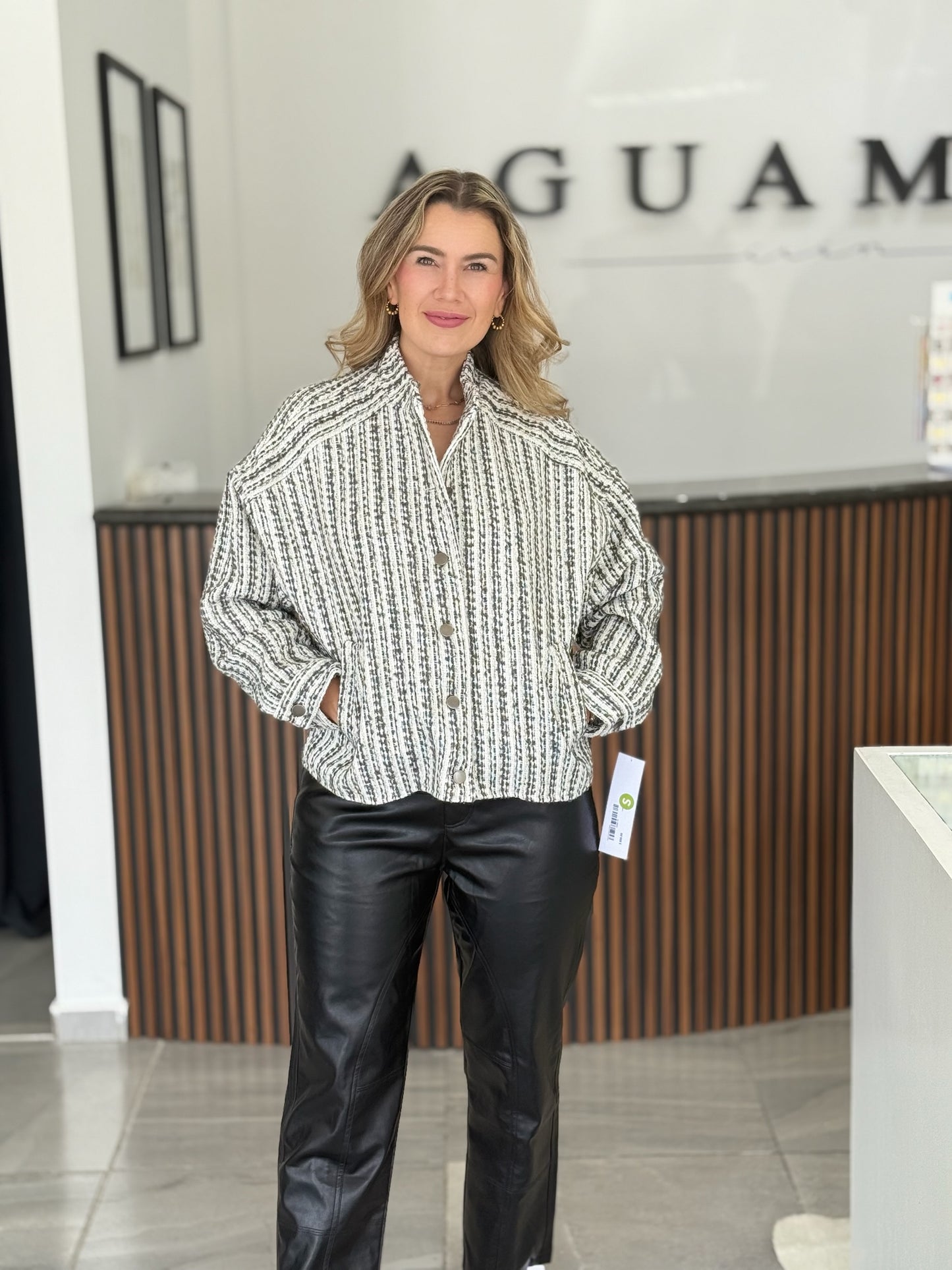 Camisa chamarra tweed