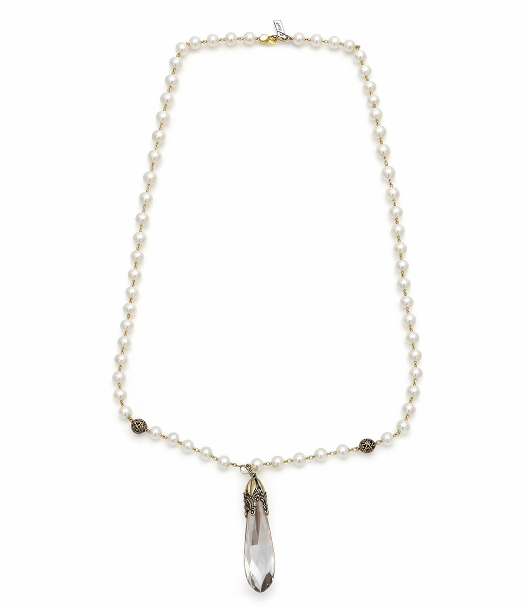 Collar Perlas Cristal Colgante