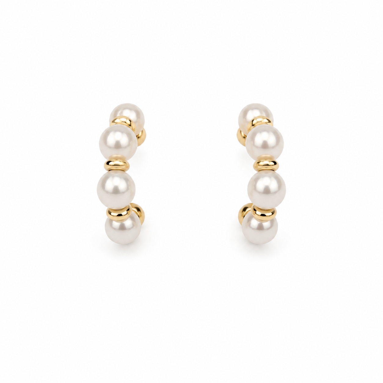 Aretes Pearl Hoops