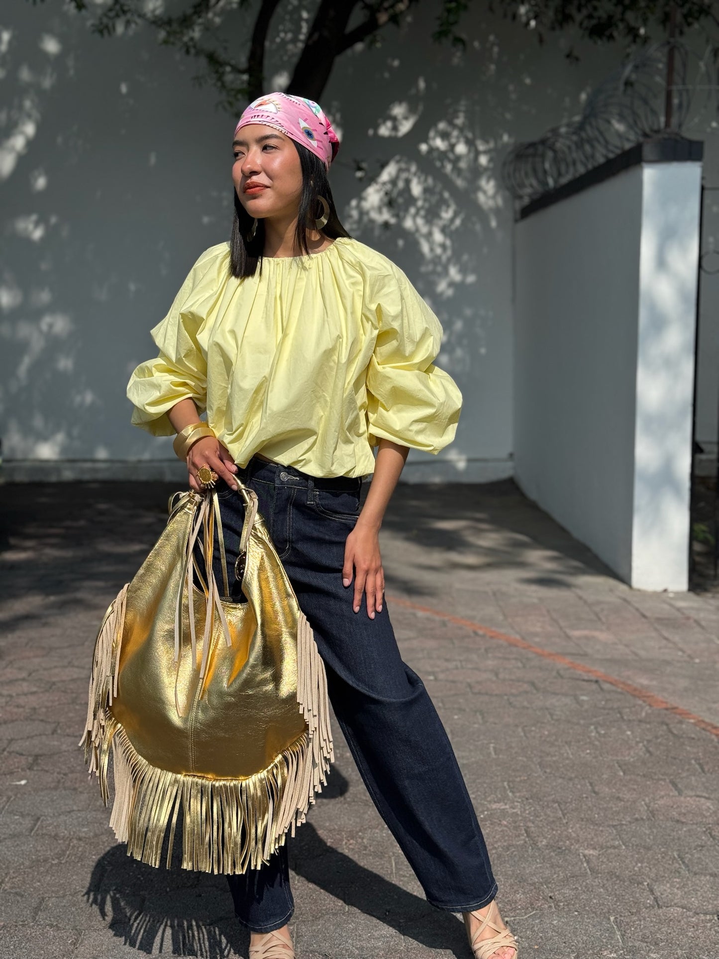 Blusa verde limon globo