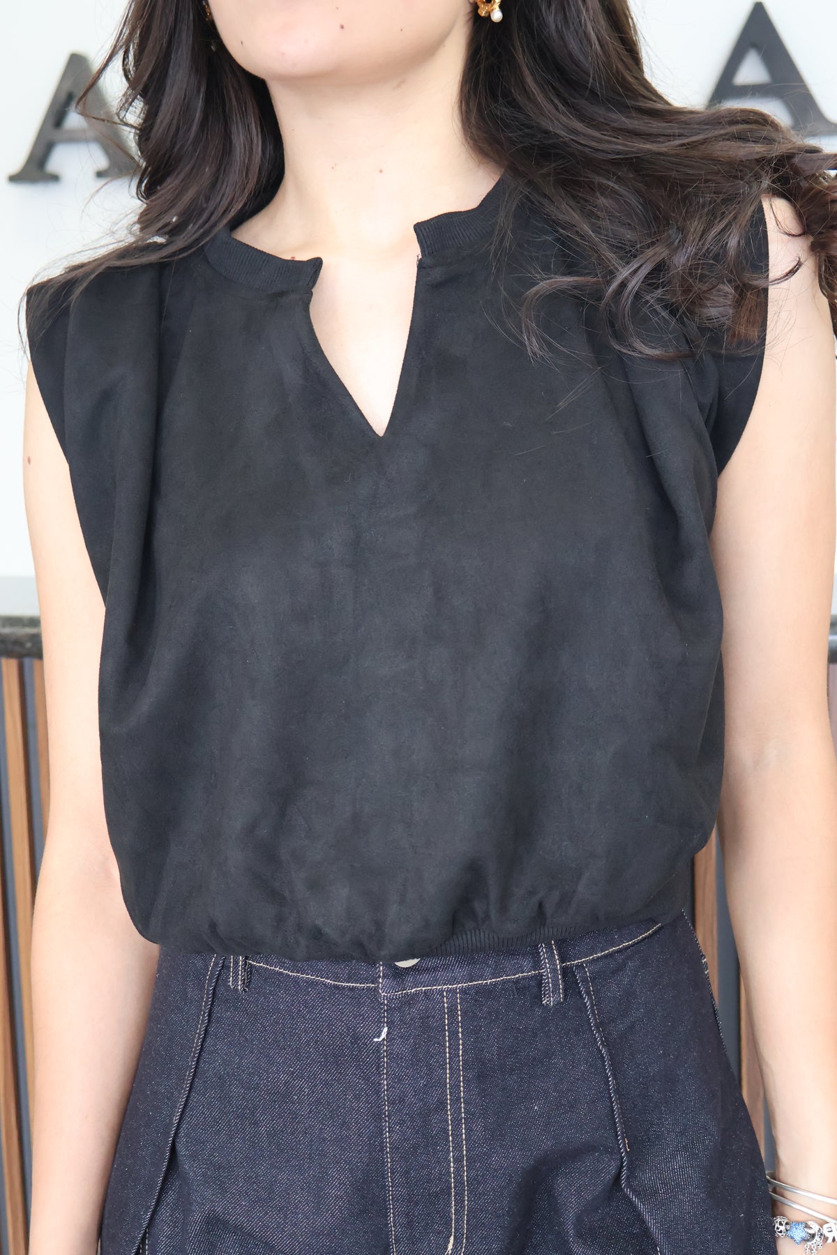 Blusa knitop black
