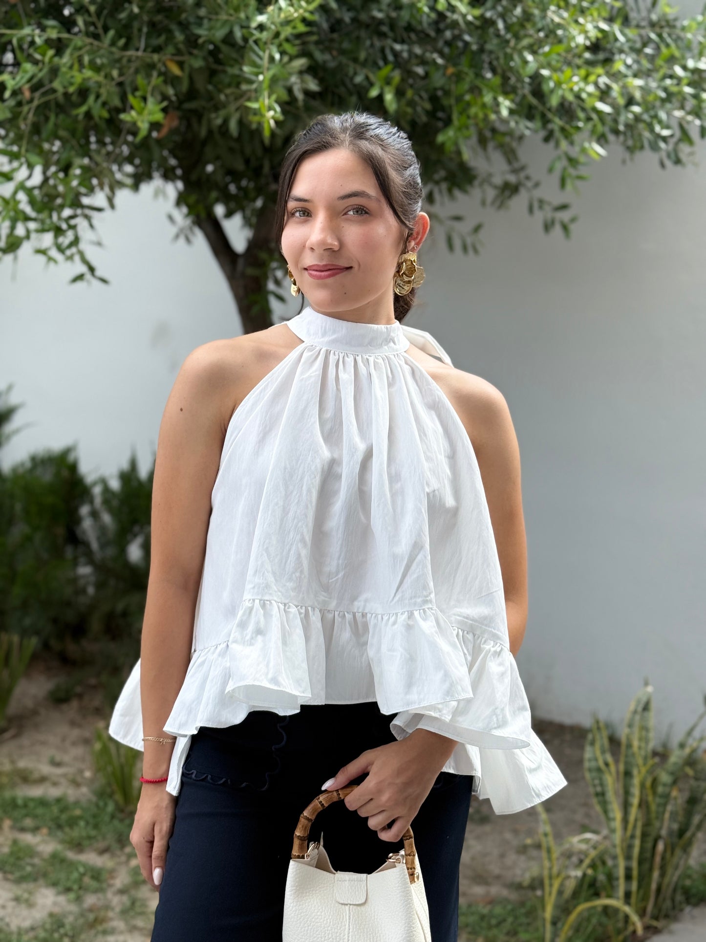 Blusa halter olan