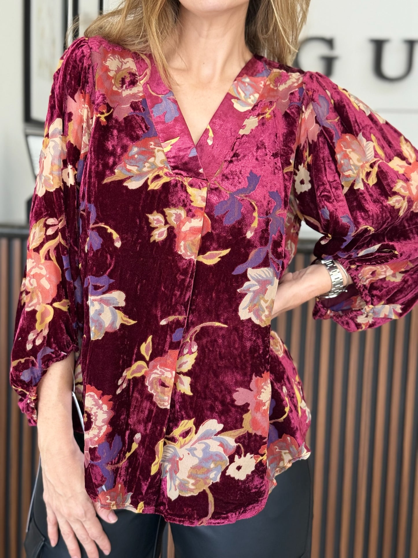 Blusa Terciopelo Floral