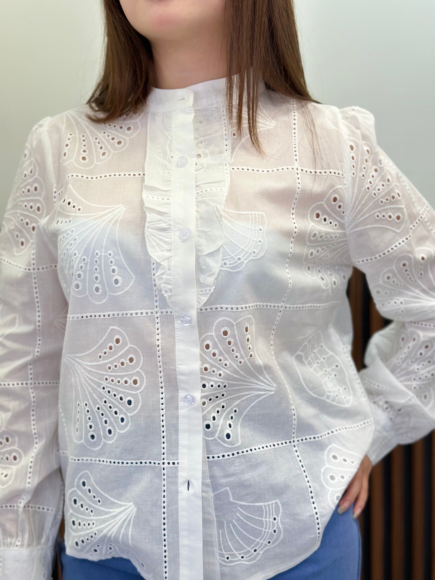 Blusa blanca manga larga