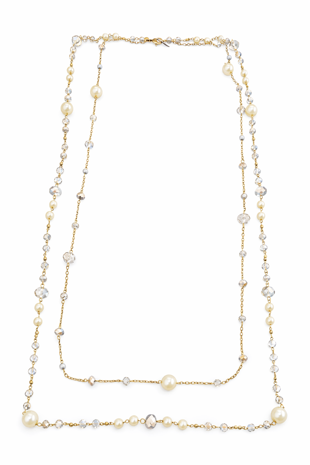 Collar Largo Perlas y Cristales