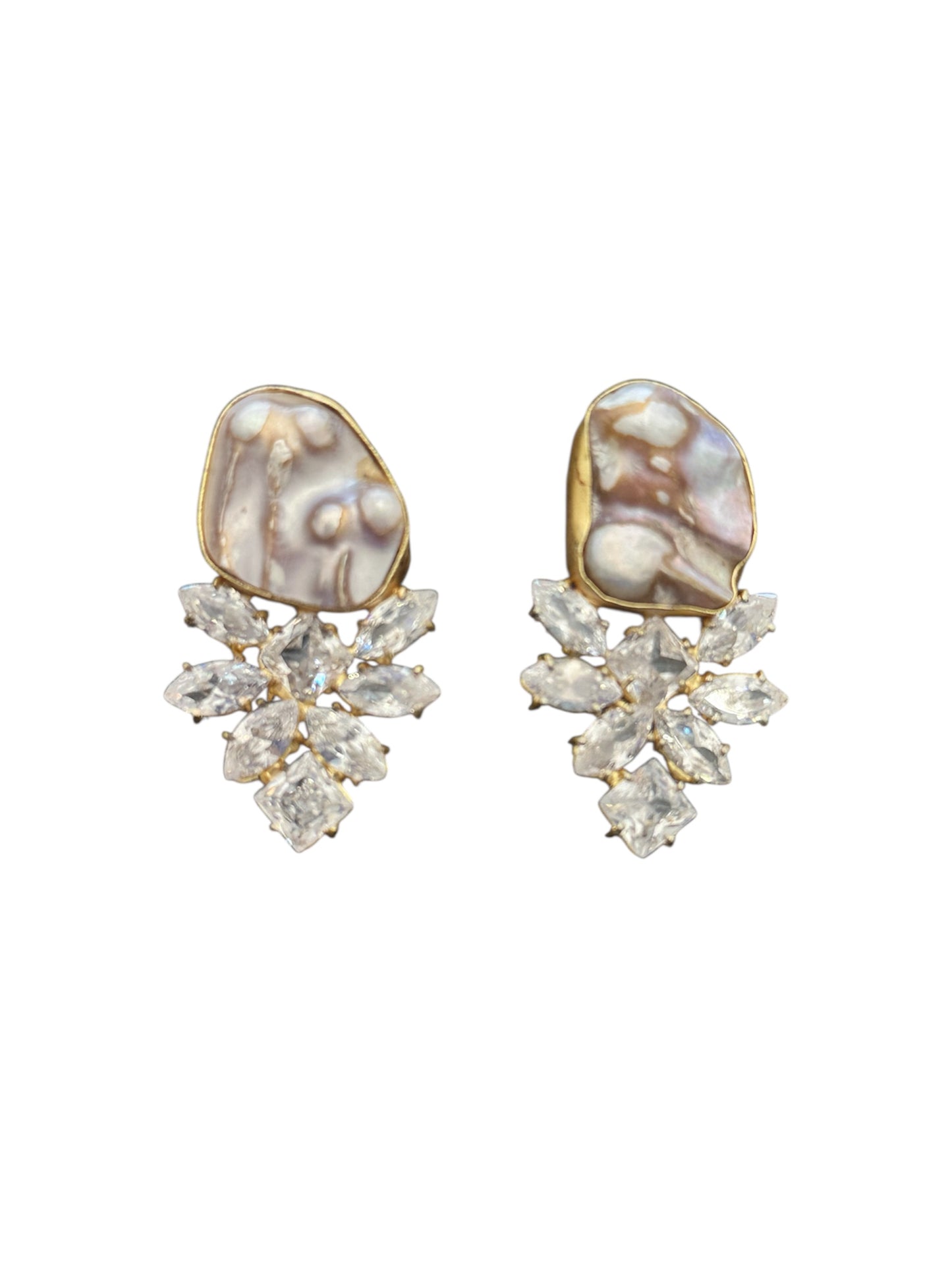 Aretes Perlas Brillantes