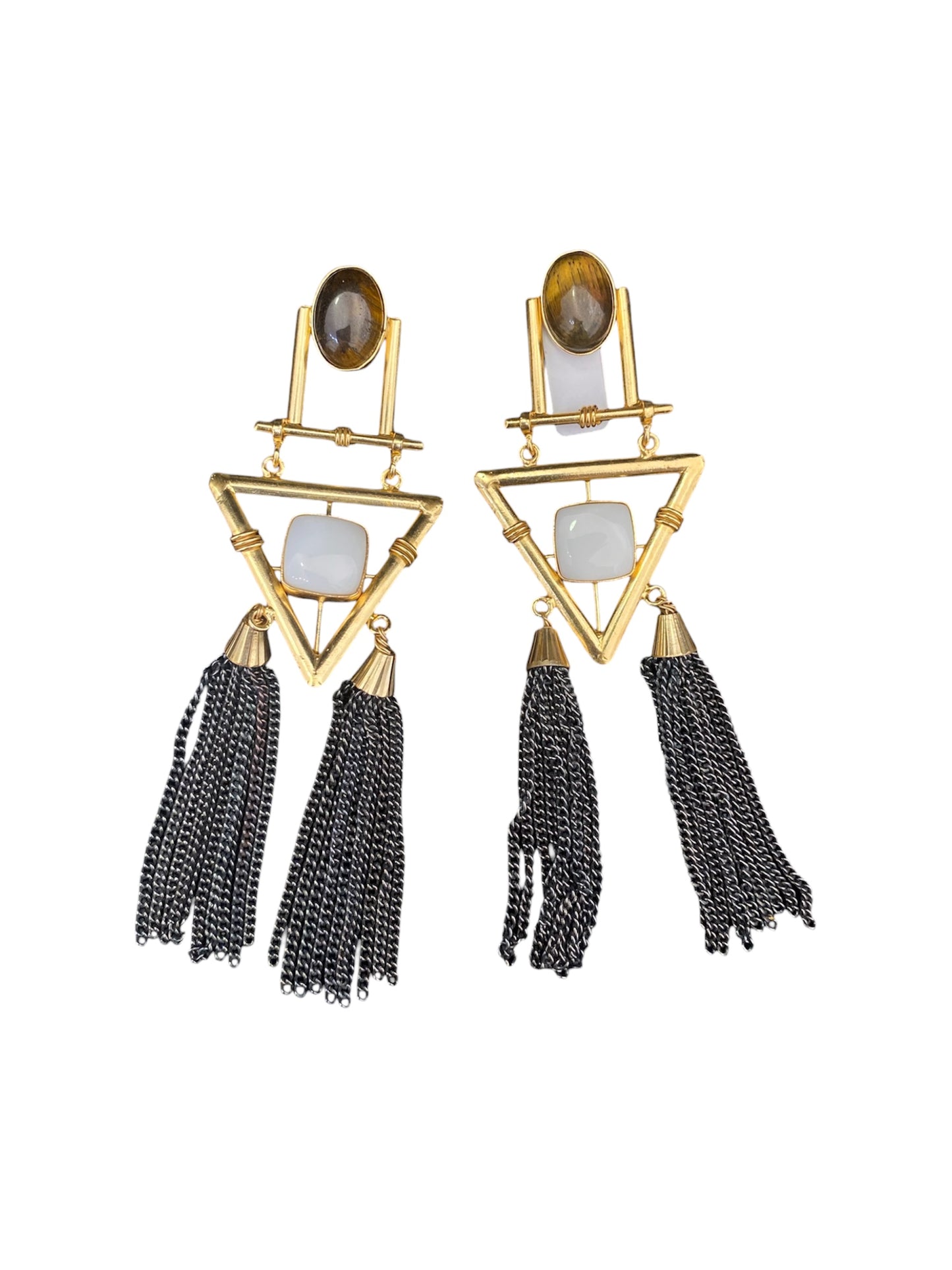 Aretes Triada Con Flecos