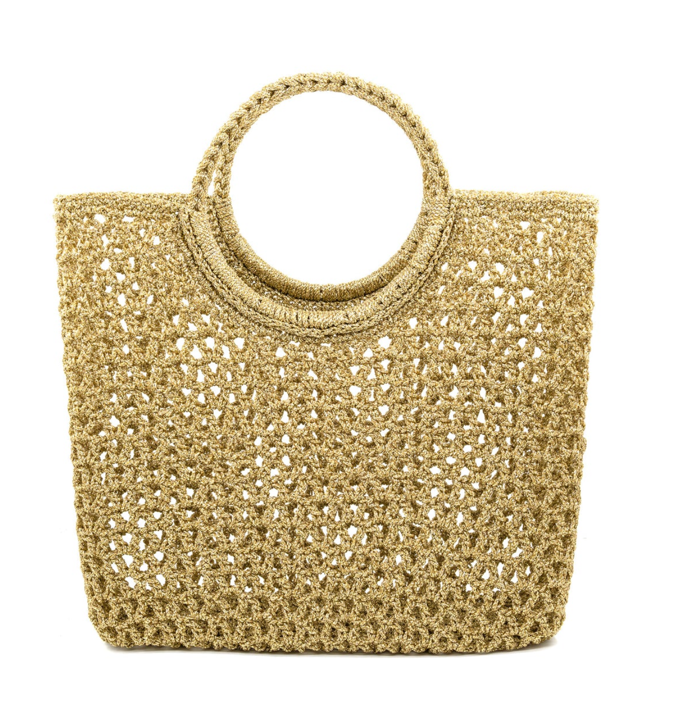 Bolsa tejida con asa circular