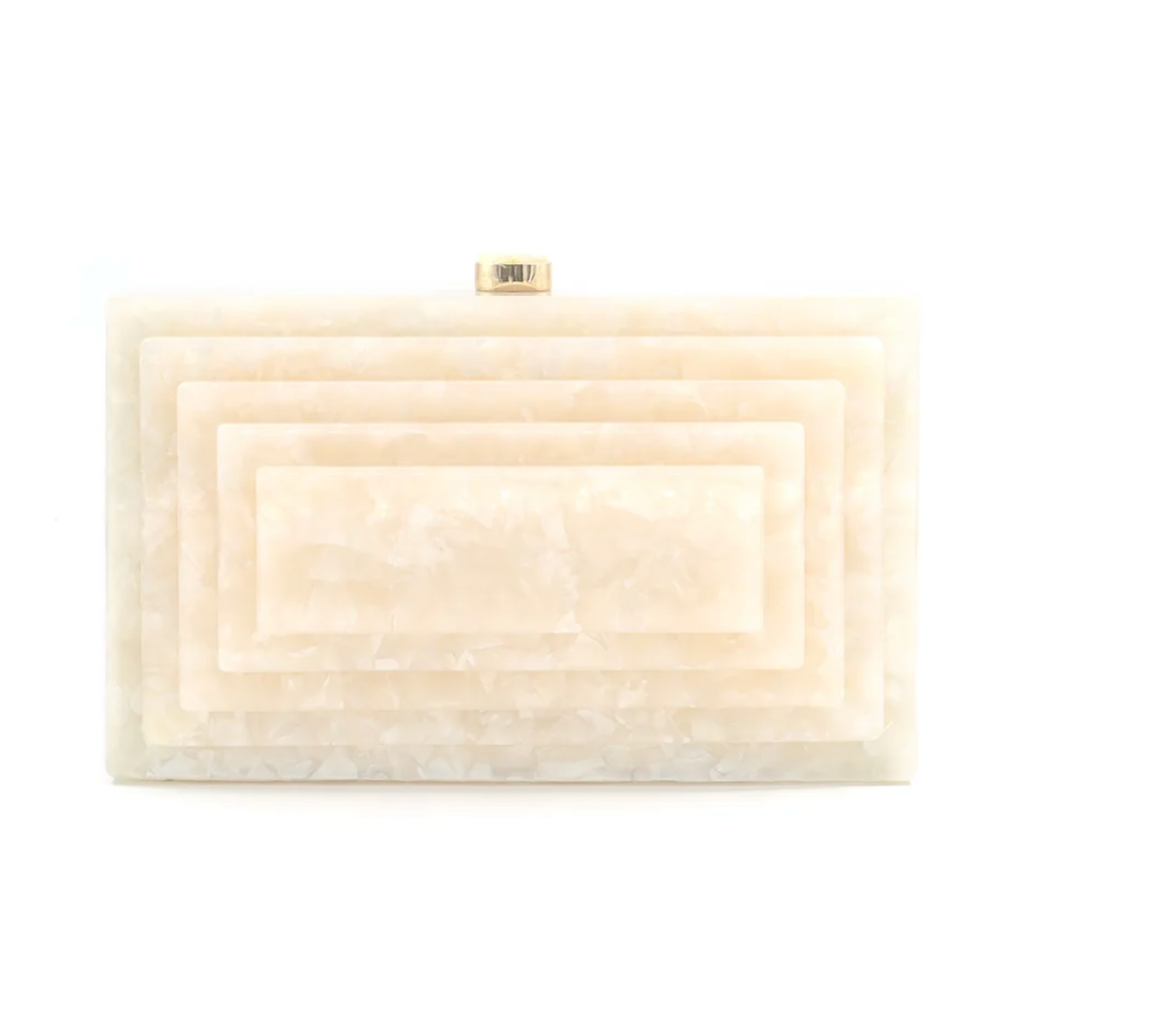 Clutch mármol ivory estructurado