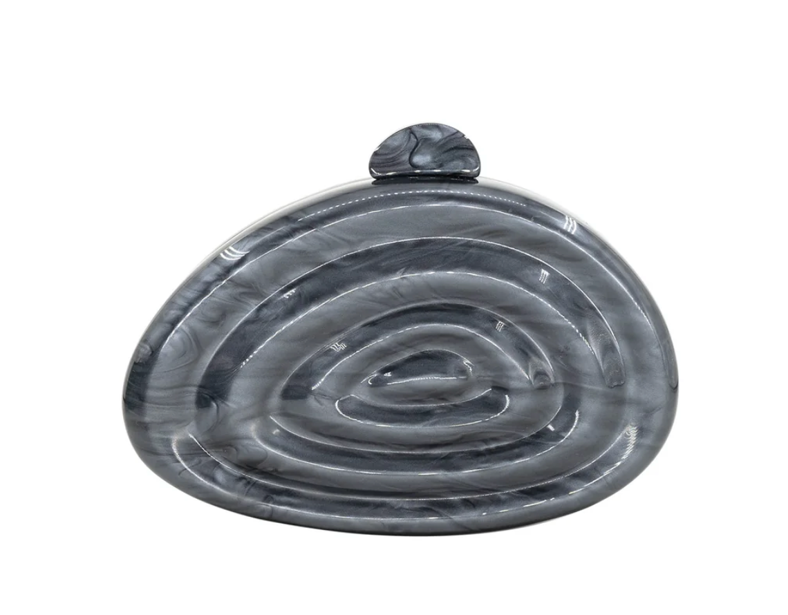 Clutch marmoleado negro en espiral