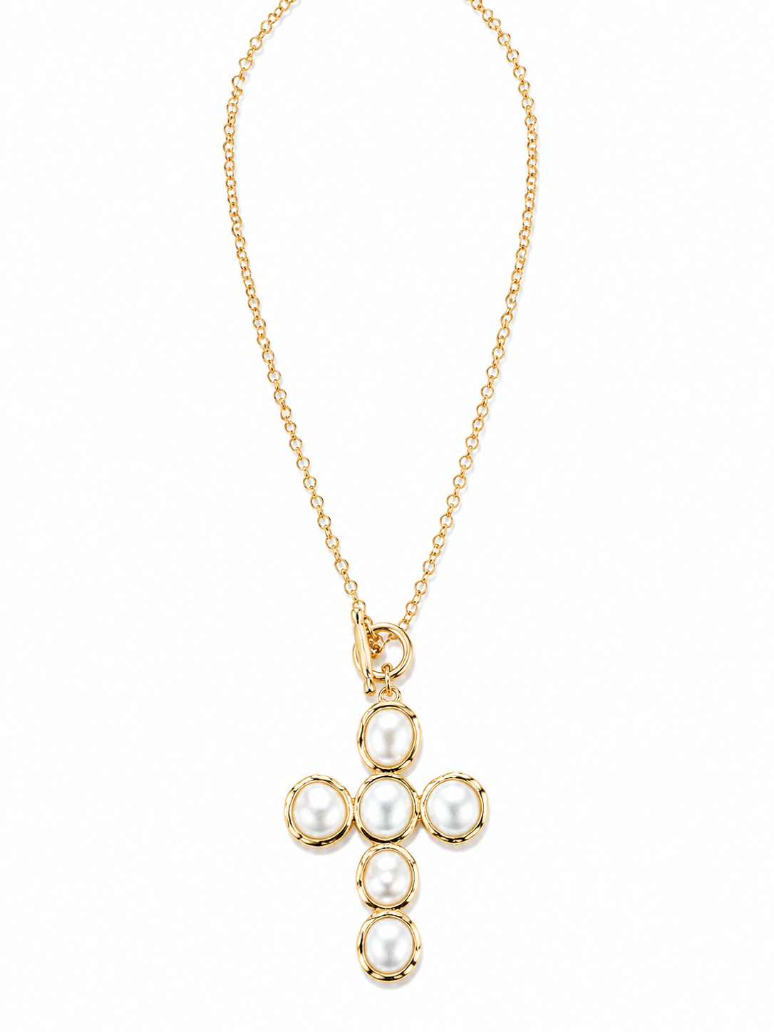 Pearl Cross Pendant Necklace