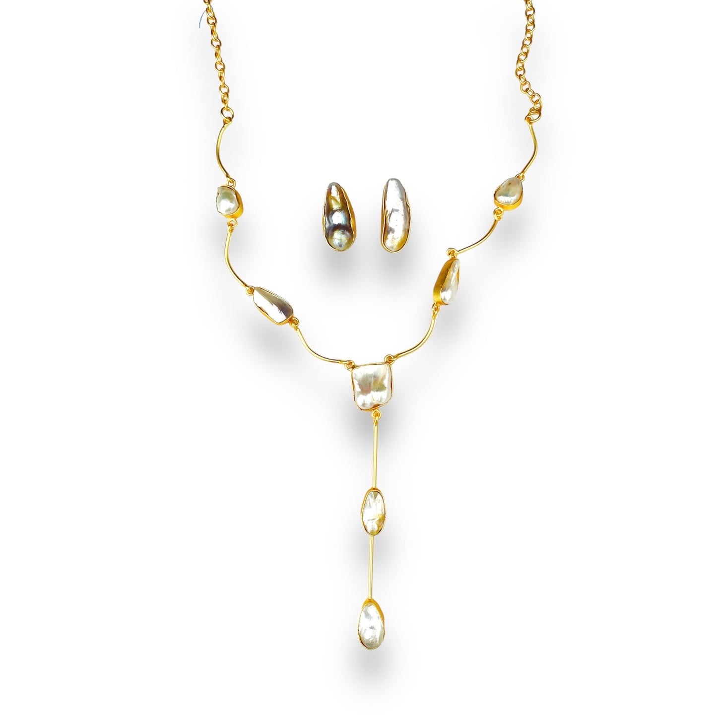 3 Perlas collar y aretes