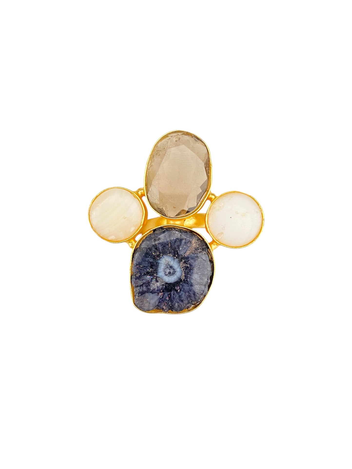 Anillo Statement con Piedras Naturales