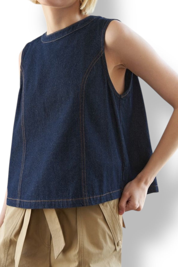 Blusa de Mezclilla con Lazos