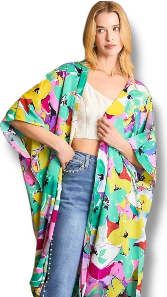 Kimono verde menta mix