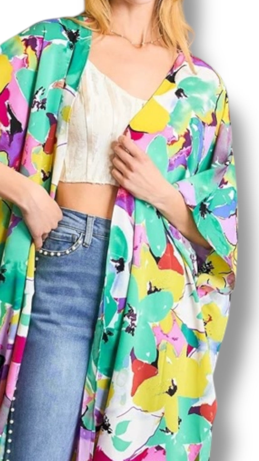 Kimono verde menta mix