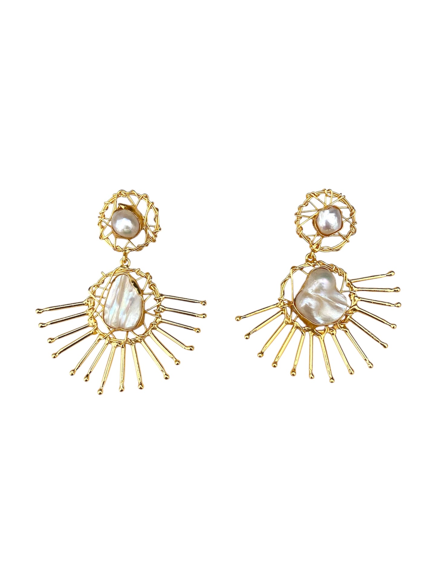 Aretes Sol Perlado