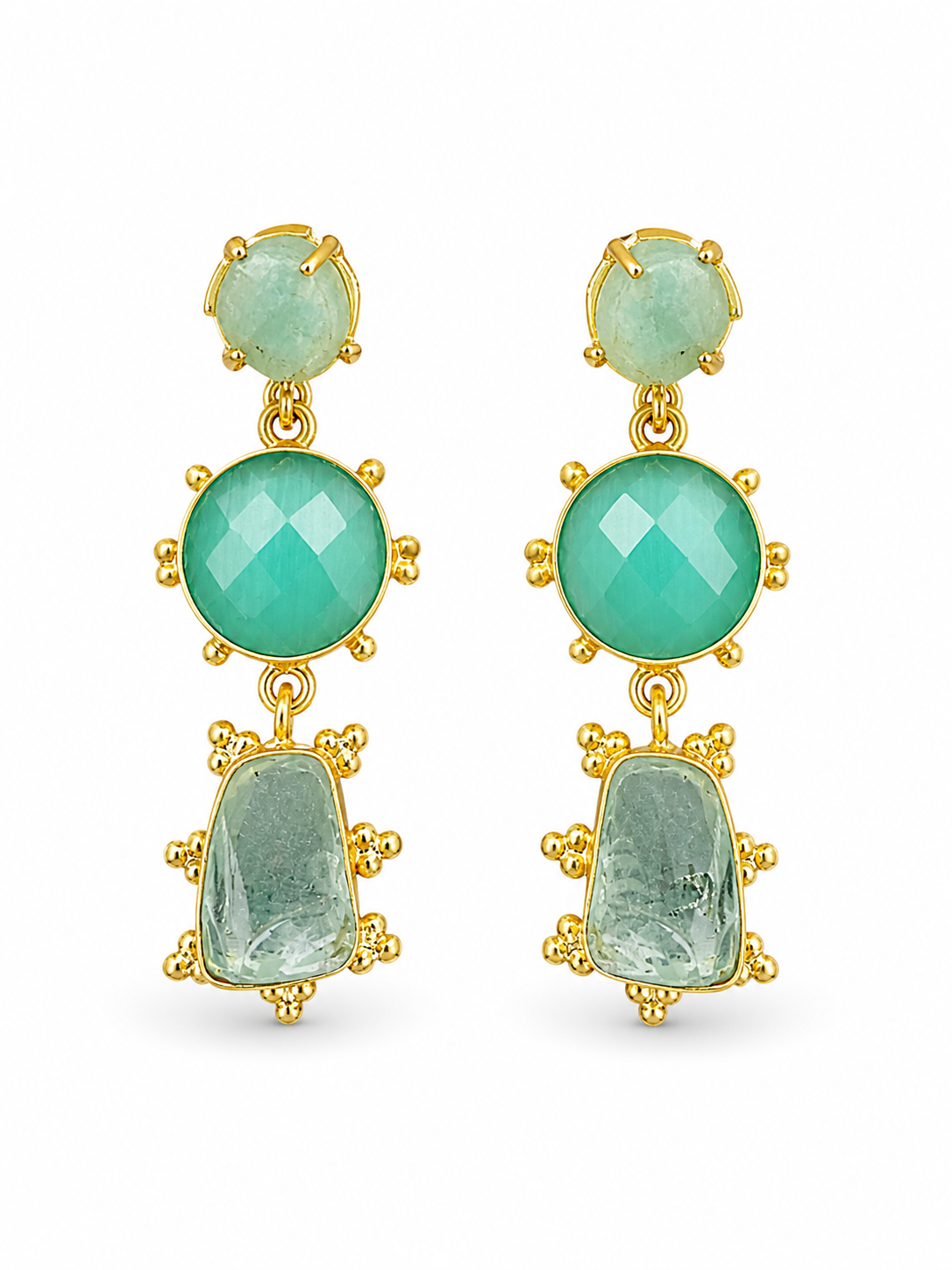 Aretes Green Layered Drop