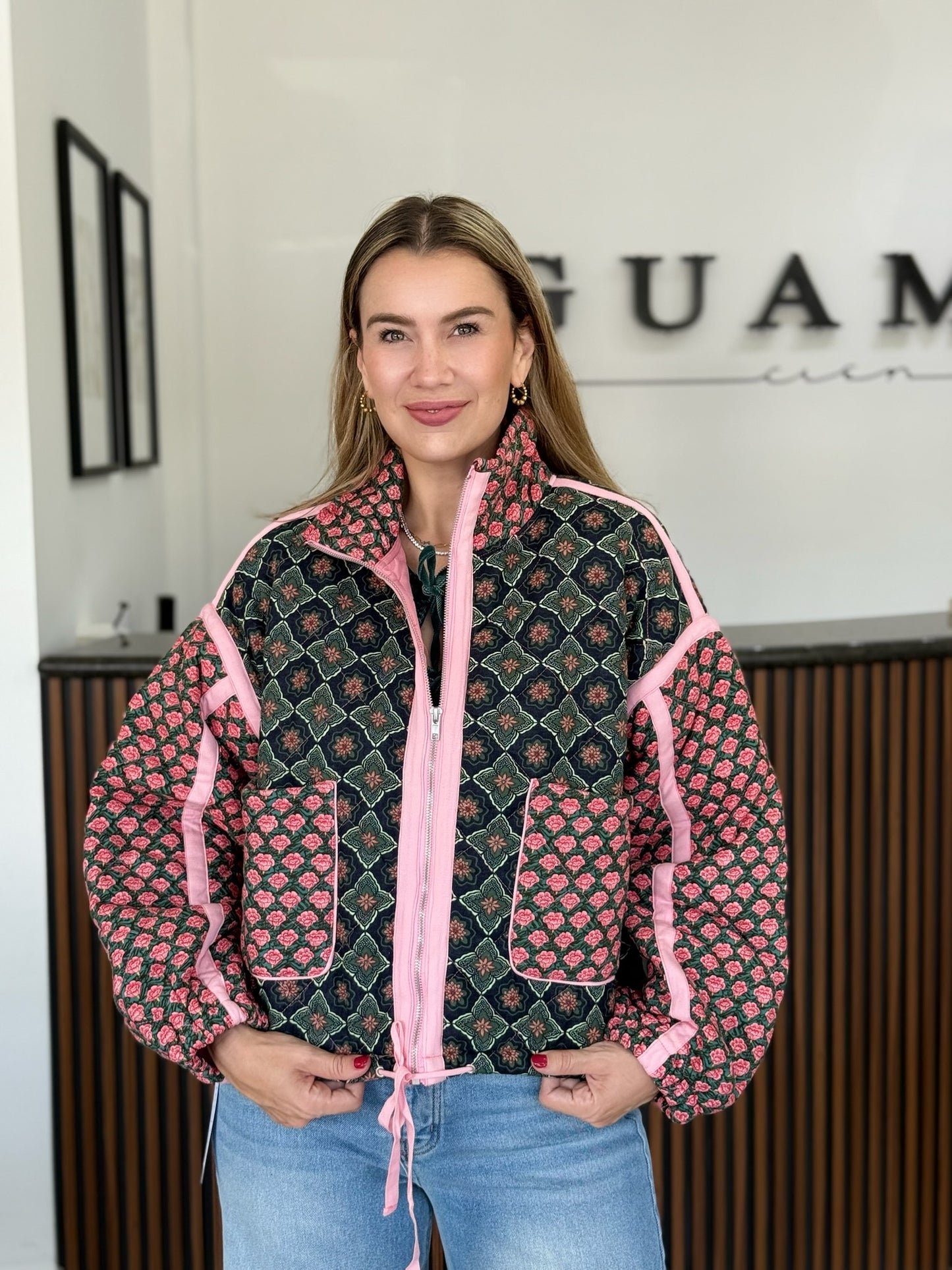 Chaqueta rose pattern pink