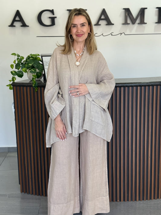 Conjunto pantalones y kimono