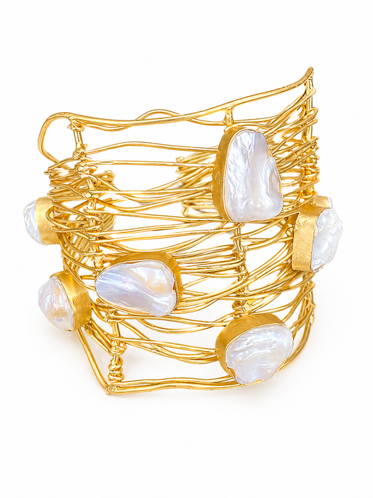 Brazalete Wire Perla Statement