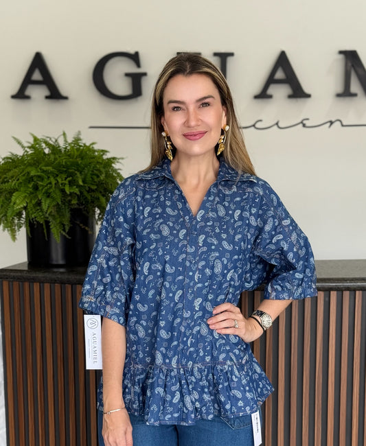 Blusa Denim Bloom