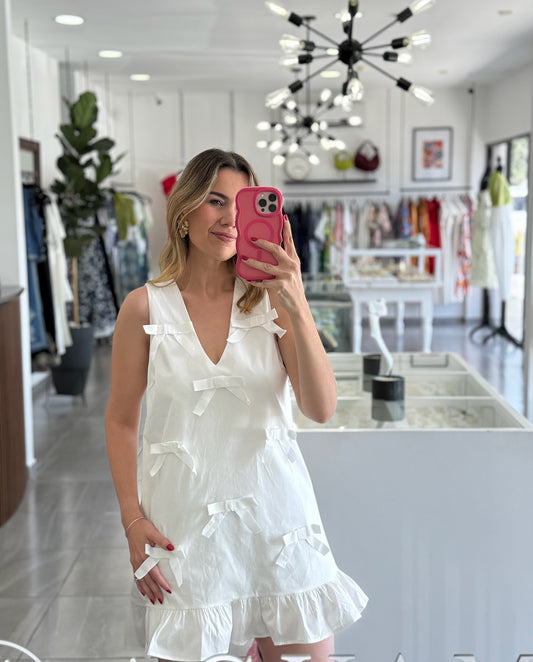 Vestido moños blanco