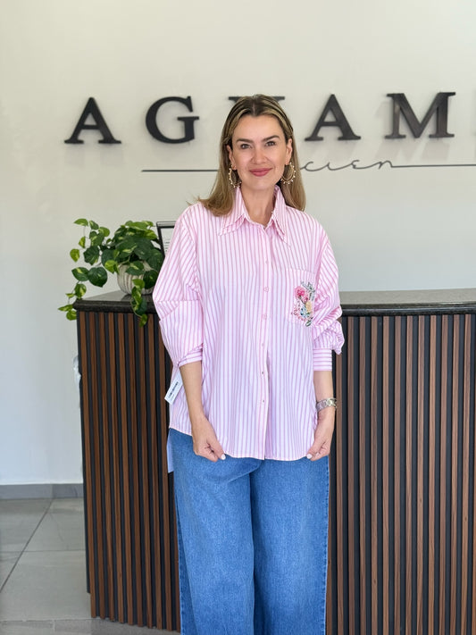 Blusa rayas rosa