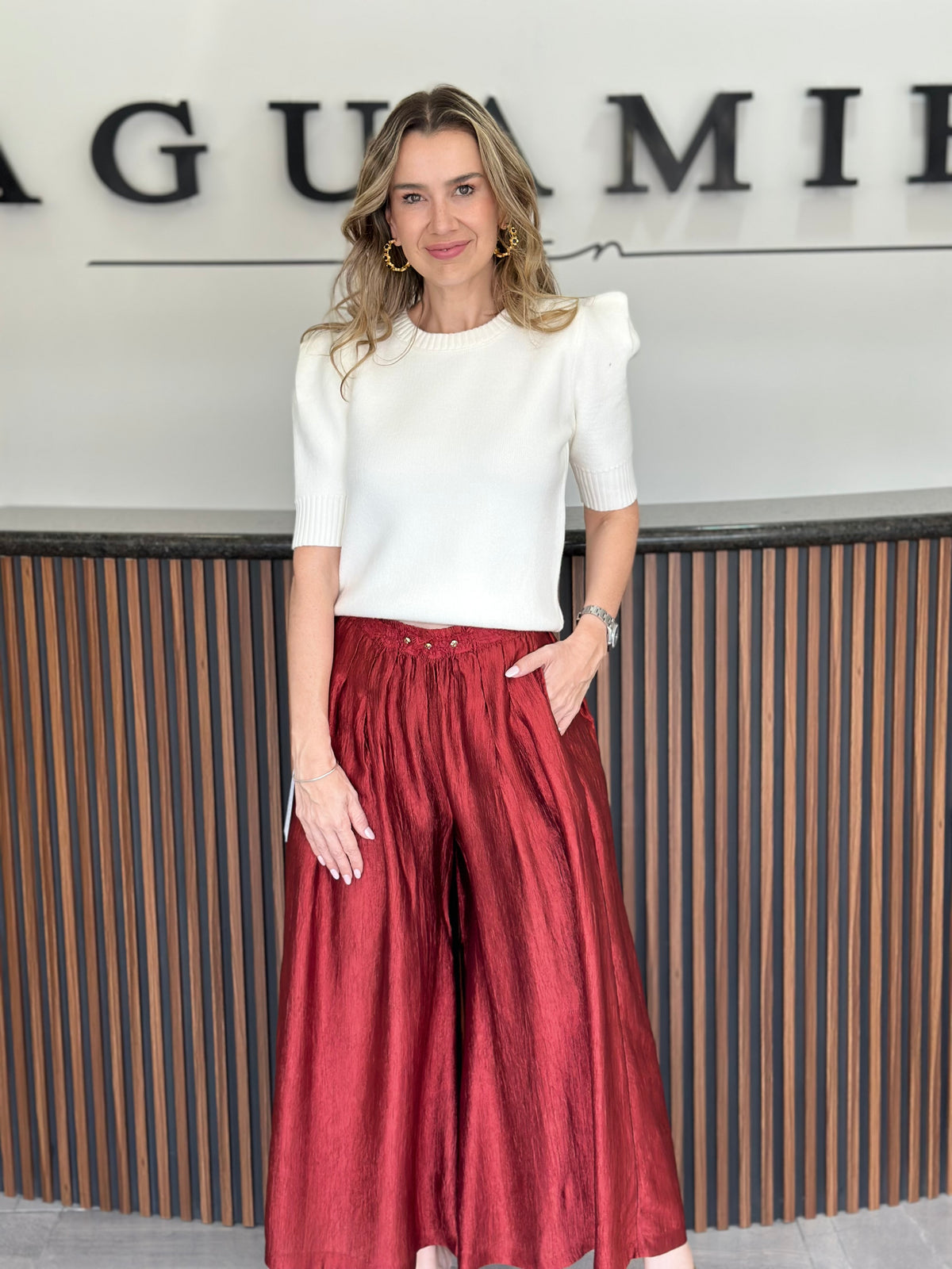 Pantalon burgundy