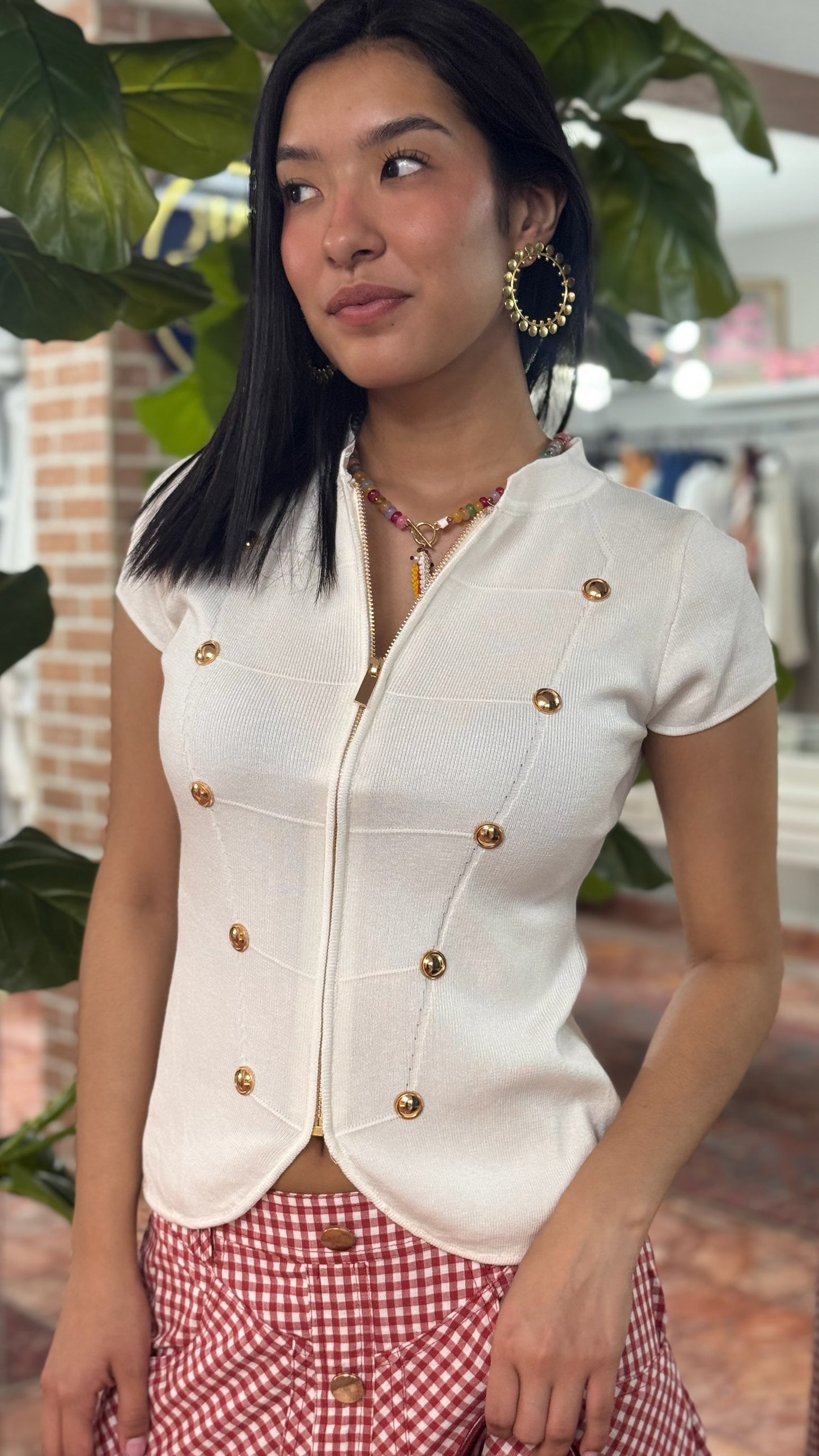 Golden Charm Knit Top