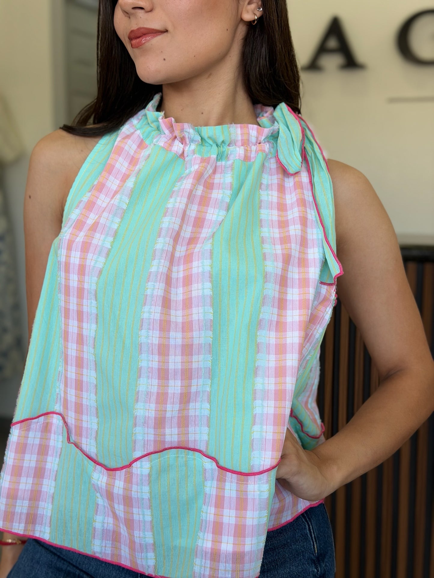 Top Pink/mint halter