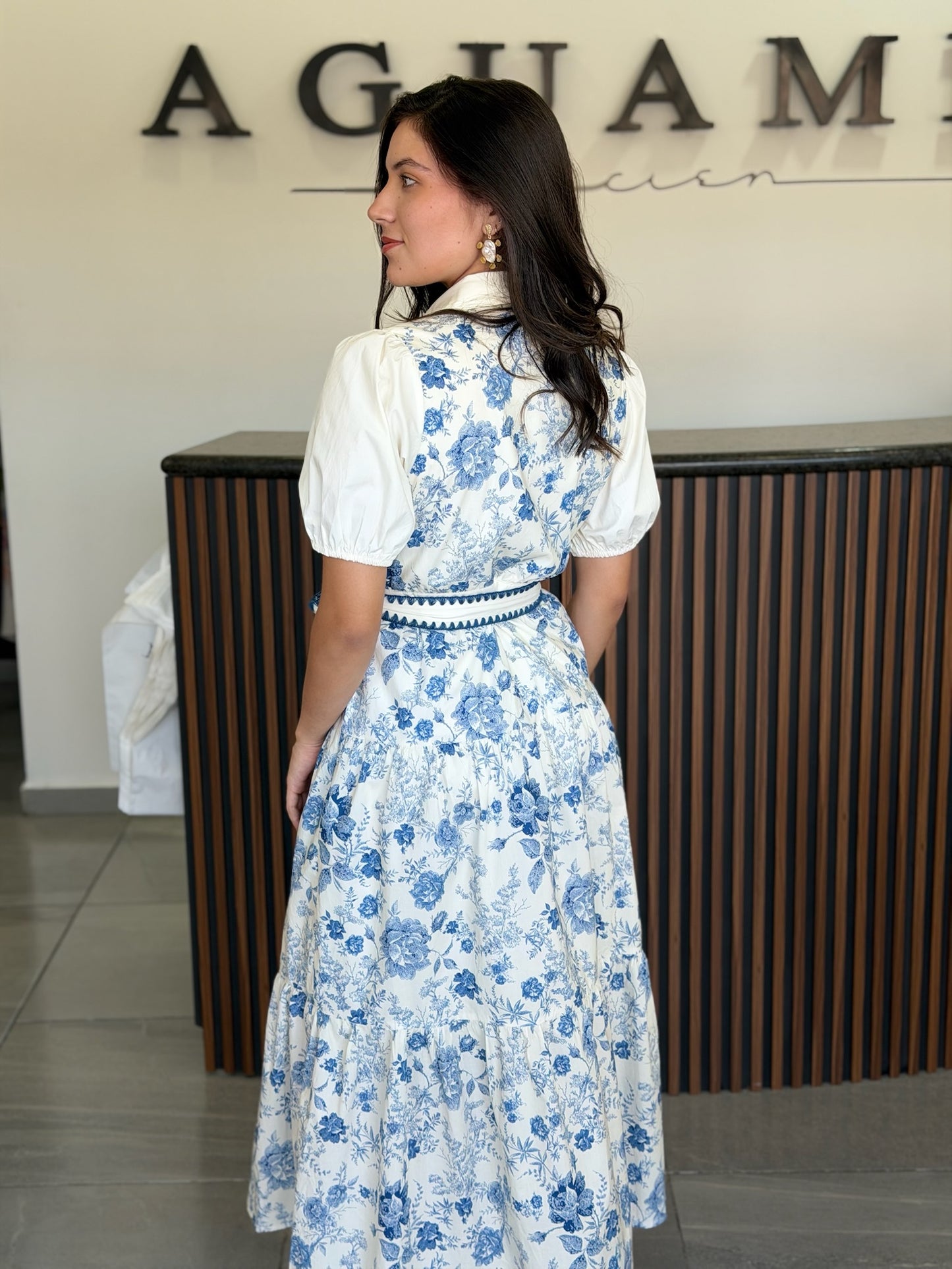 Vestido blue flowers