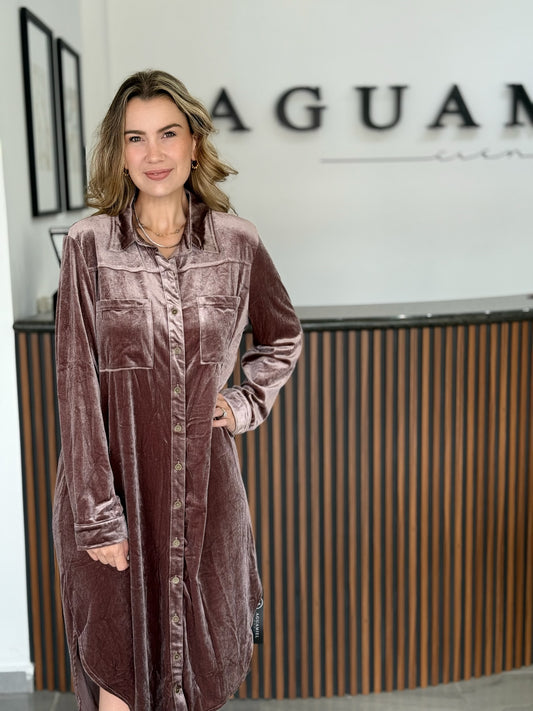 Vestido rosa velvet