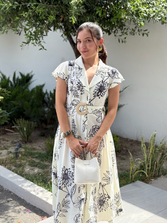 Vestido flores midi