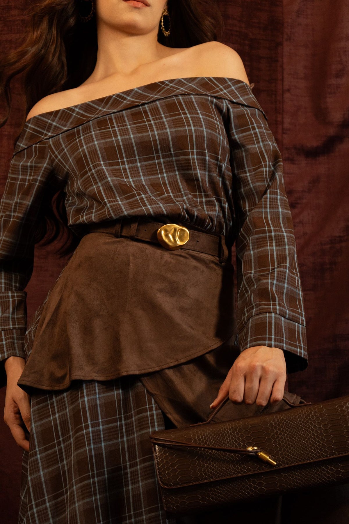 Vestido cuadros asimetrico