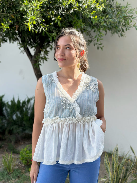 Blusa celeste